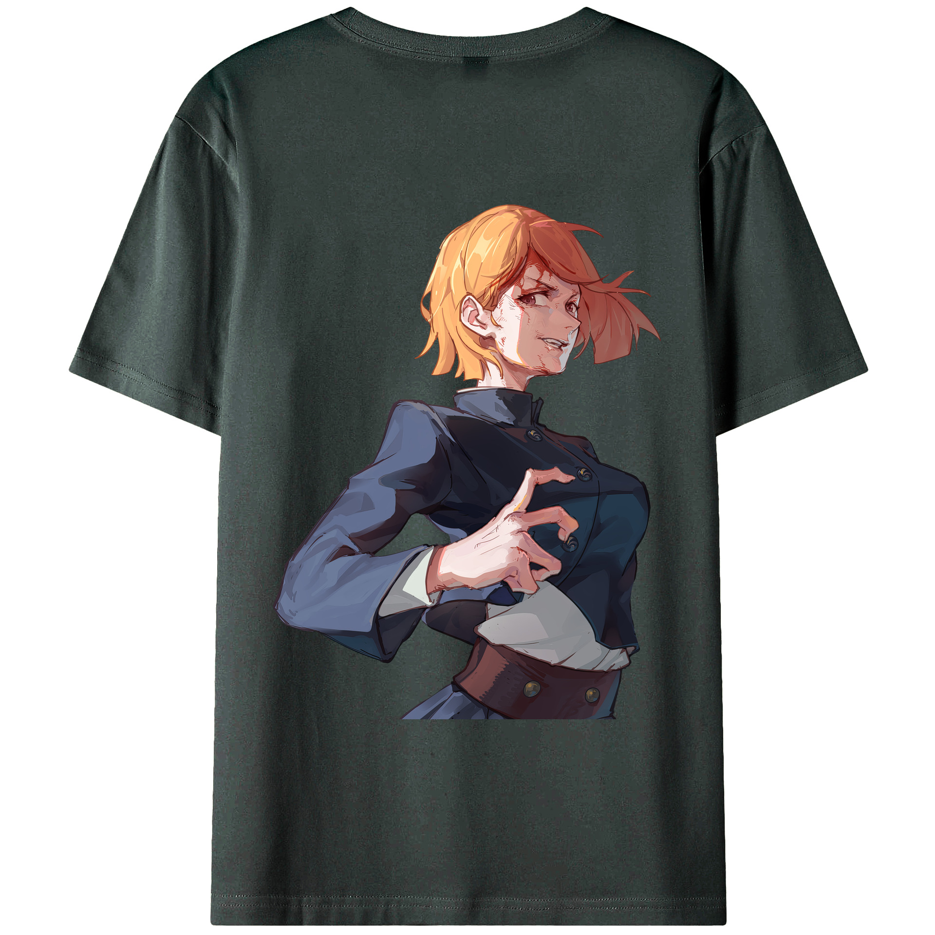 （画像用） 呪術廻戦 Jujutsu Kaisen 綿100％ メンズ半袖Tシャツ（バックプリント） 通気性